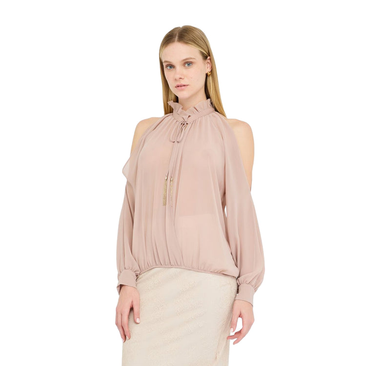 Acquista subito la Blusa Donna, con motivo incrociato, collo alto e maniche a palloncino e polsi con bottoni, firmata LiuJo su Martini 900: vieni a scoprire tutta la collezione sul nostro sito.
