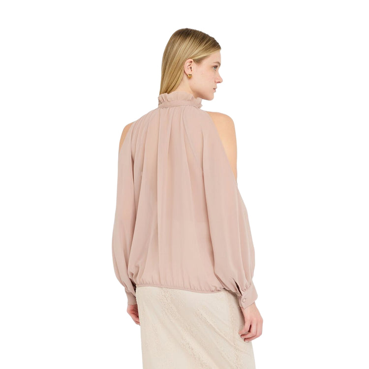 Women's Blouse with Pink Cut-Out