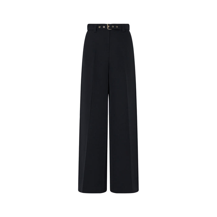Pantalone Donna wide leg con cintura nero