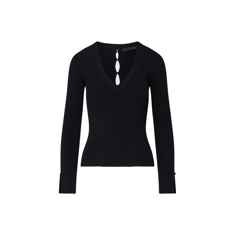 Maglia Donna con piccoli cut-out Nero