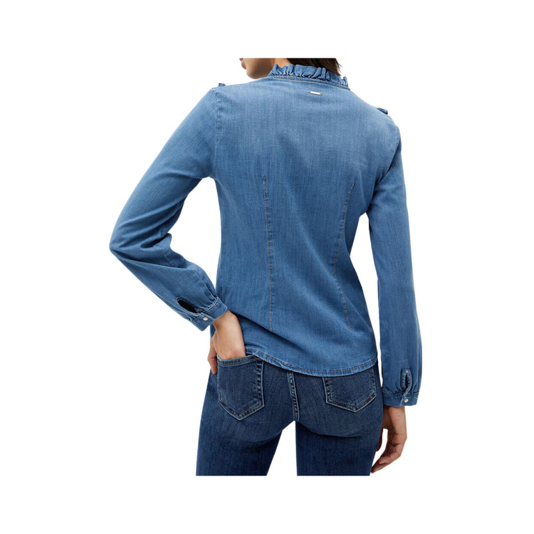 Camicia Donna in denim con rouches