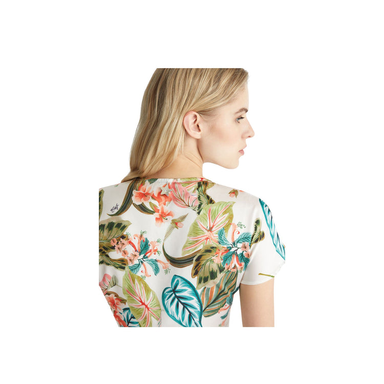 Dettaglio retro Camicia Donna Cropped Stampa tropicale