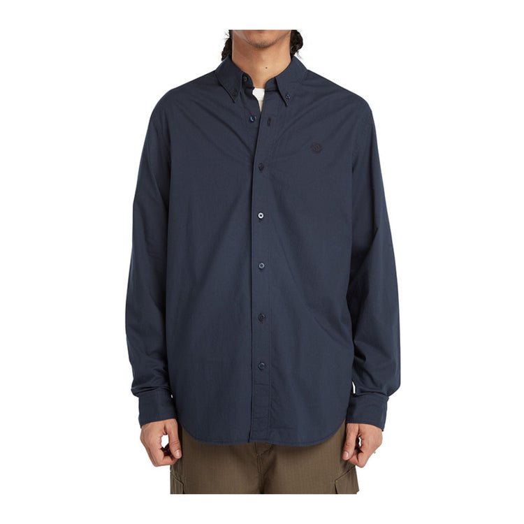 Camicia Uomo a tinta unita con micro ricamo logo