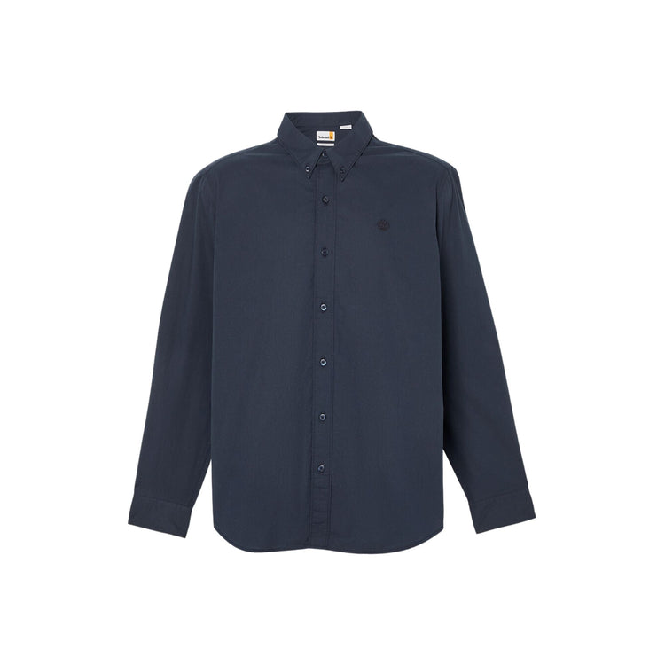 Camicia Uomo a tinta unita con micro ricamo logo