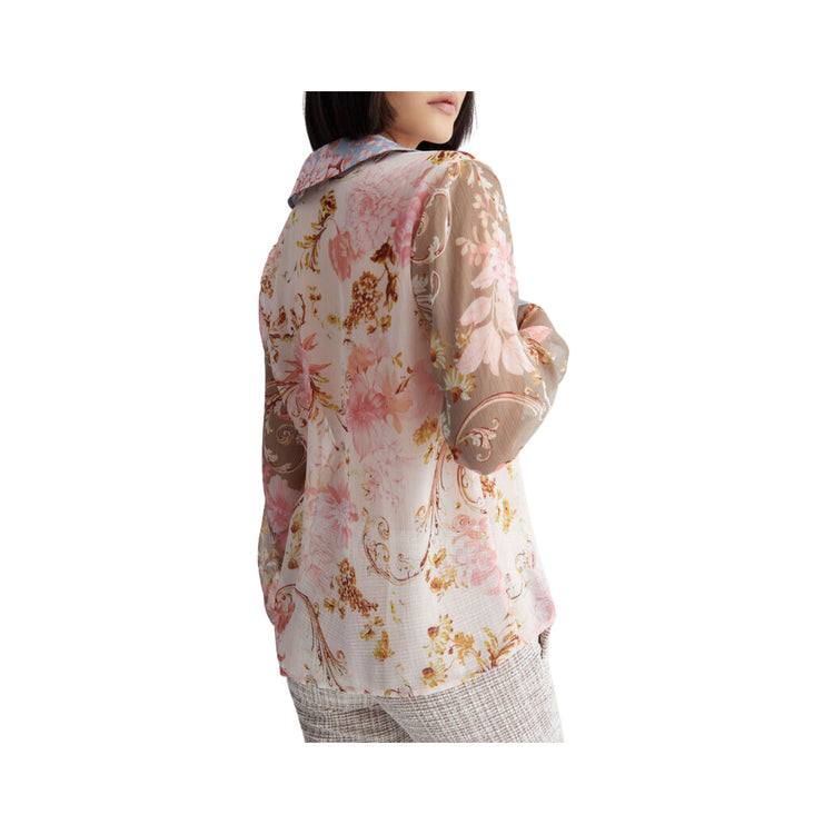 Camicia da donna con motivo floreale ecosostenibile