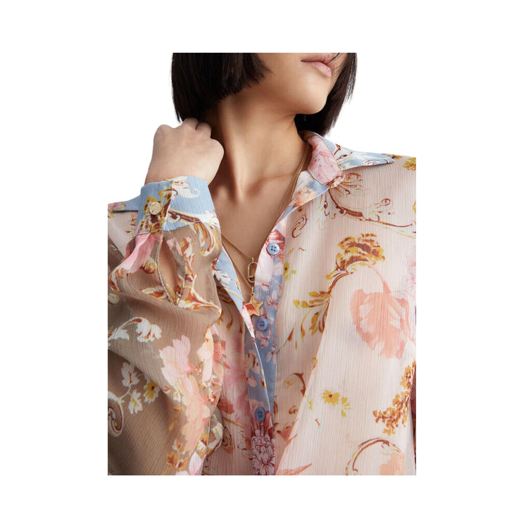 Camicia da donna con motivo floreale ecosostenibile