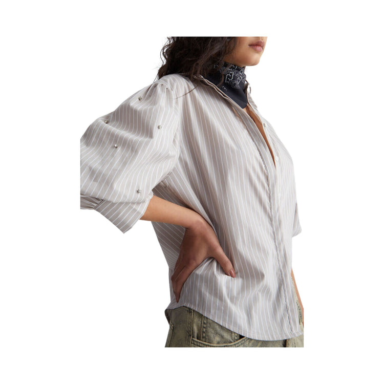 Chemise femme avec broderie bijoux