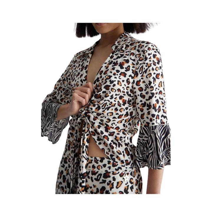 Blusa animalier ecosostenibile donna - Macula fondo bianco