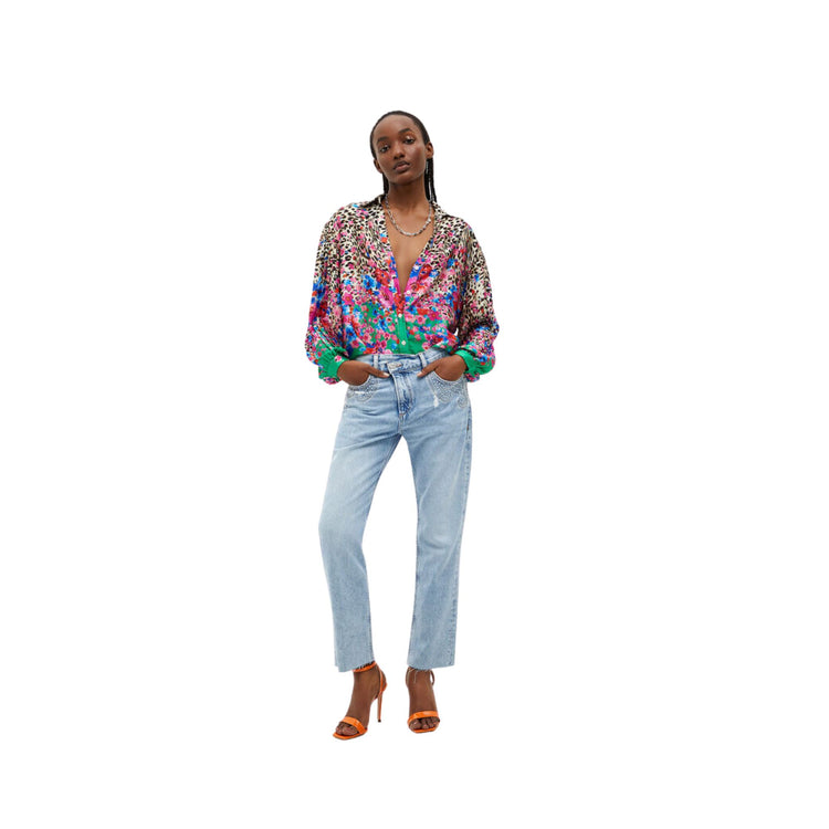 Camicia Donna con stampa animalier e floreale