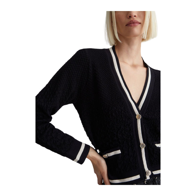 Cardigan da donna nero dettaglio bottoni