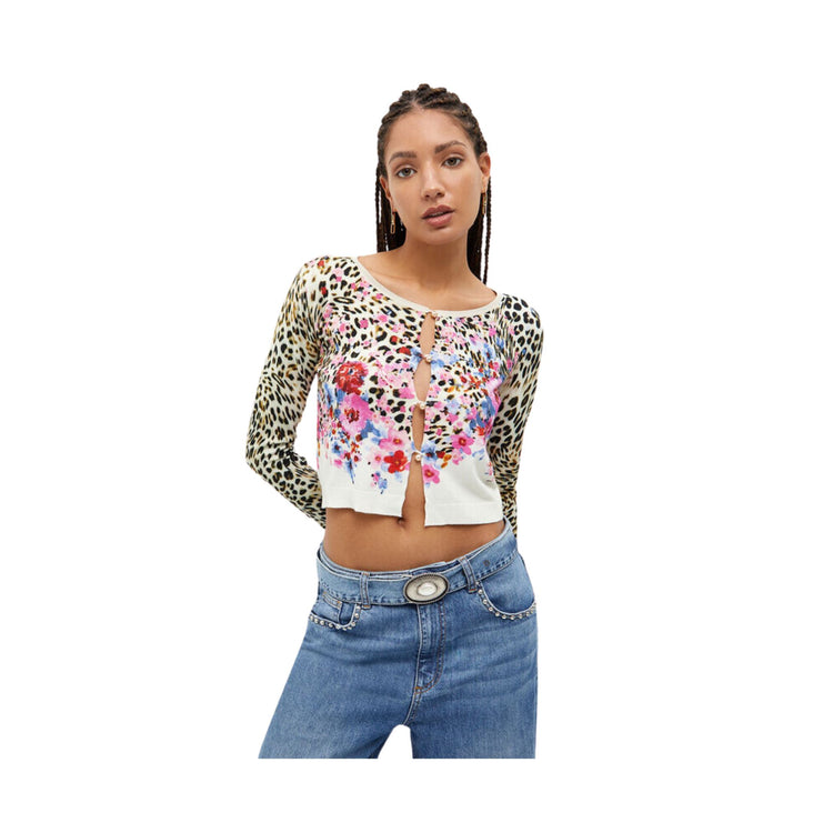 Cardigan femme imprimé animalier