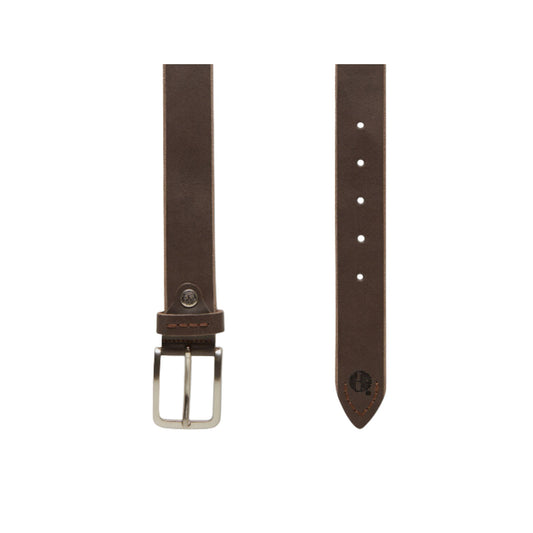 Men's belt with metal buckle
