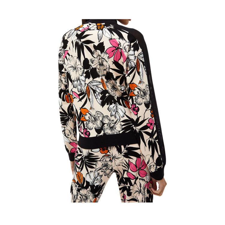 Felpa zip Donna con fantasia floreale