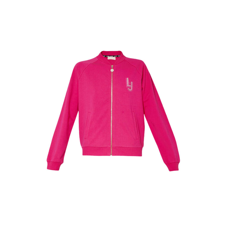 Felpa ecosostenibile con zip - Fuxia
