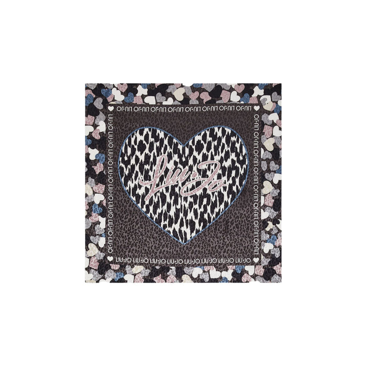 Foulard Donna con bordi fantasia a cuori