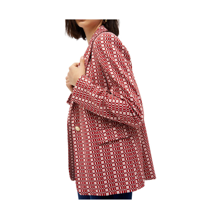 Giacca Donna monopetto con fantasia optical