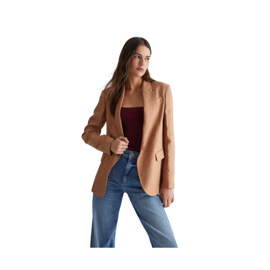 Giacca Donna in misto lino monopetto