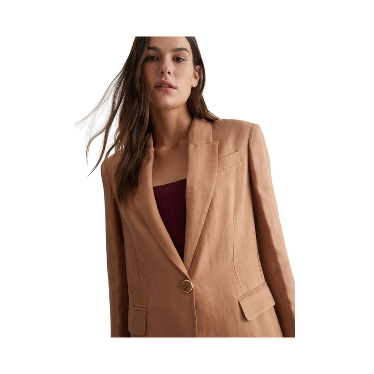 Giacca Donna in misto lino monopetto