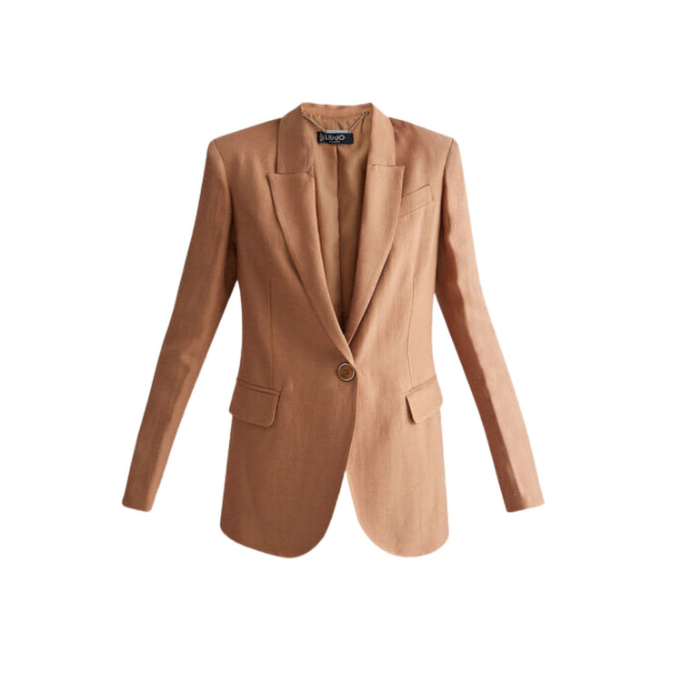 Giacca Donna in misto lino monopetto