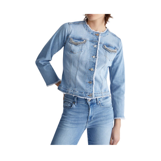 Giubbotto Donna in denim con dettagli gioiello