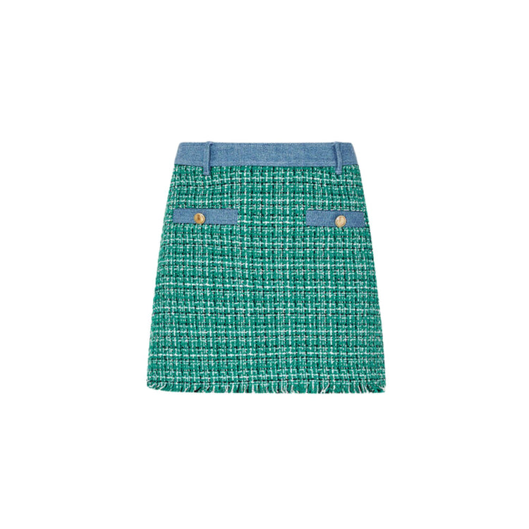Mini-jupe bouclée femme
