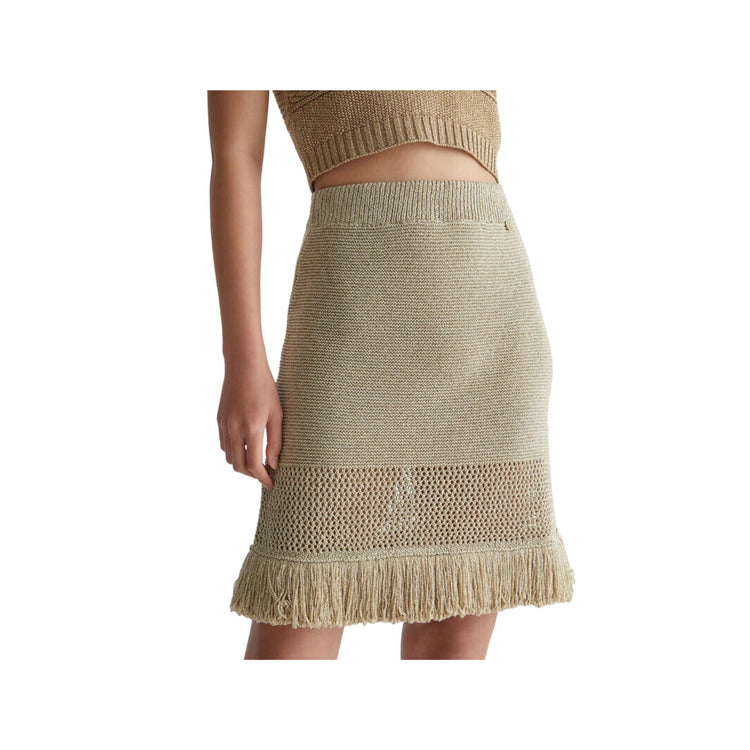 Gonna Donna in maglia con frange