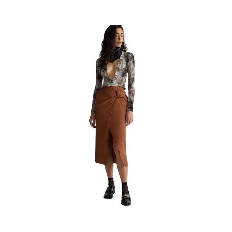 Women's longuette skirt with slit
