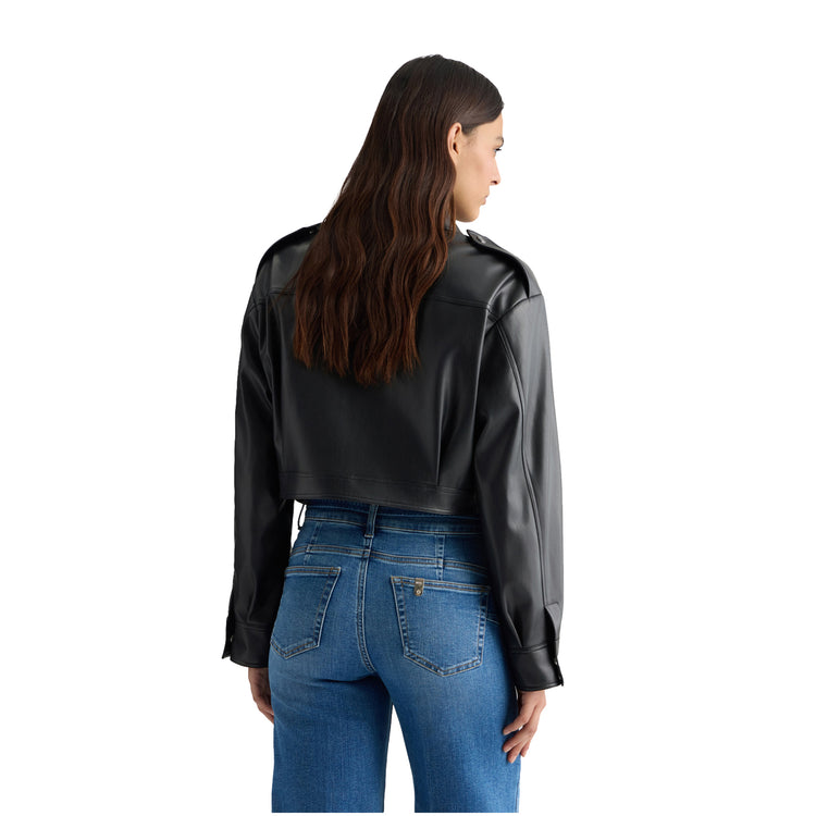 Giacca Donna cropped modello biker modella retro