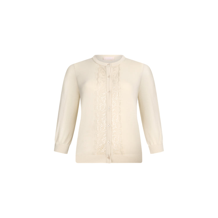 Cardigan Donna con dettagli in pizzo