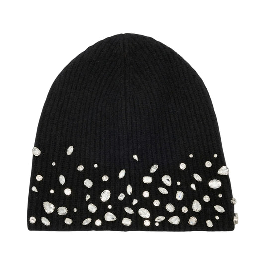 Berretto Donna nero con pietre gioiello