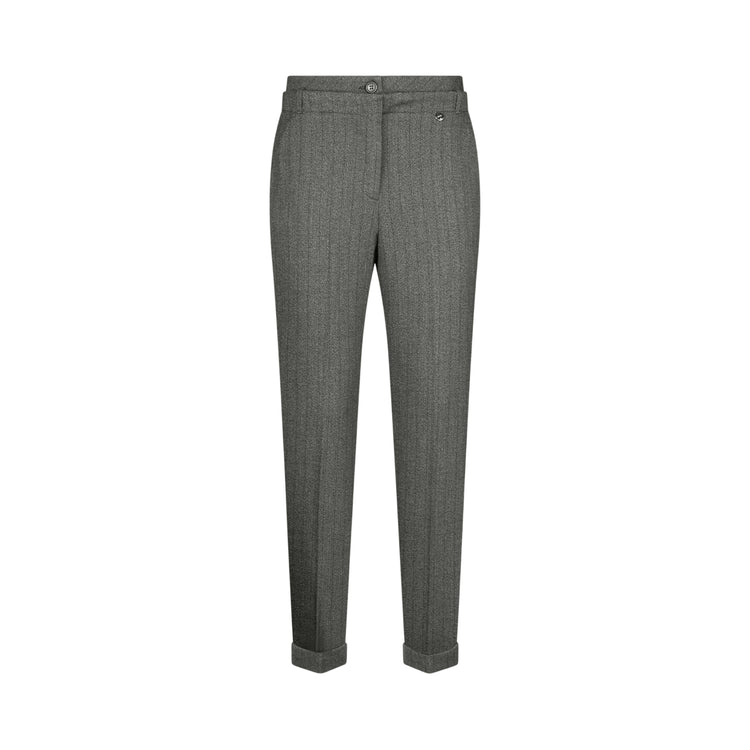 Pantaloni Donna cropped spinati con risvolto