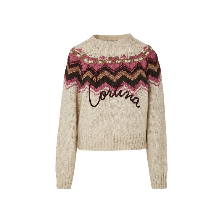 Maglione Donna jacquard con ricamo