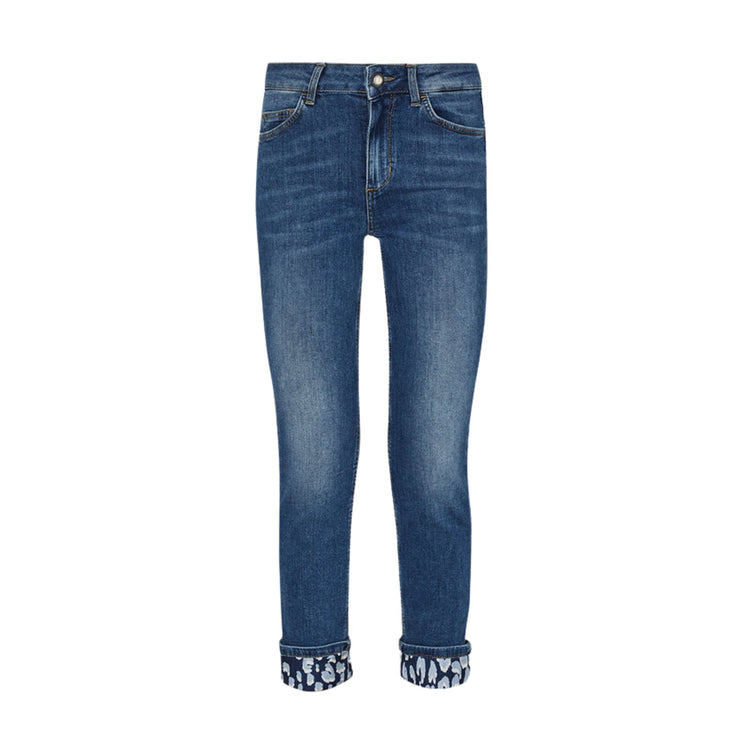 Jean femme taille haute détail animalier