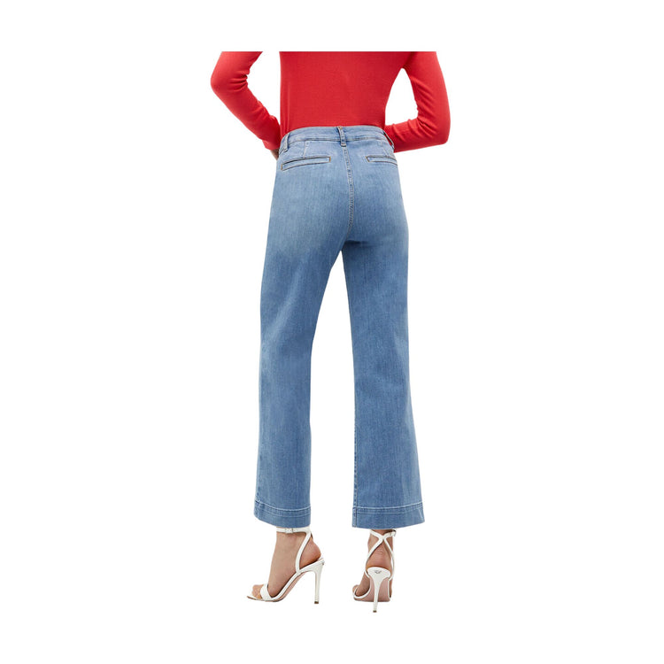 Jean femme mini flare avec foulard