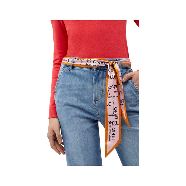 Jean femme mini flare avec foulard