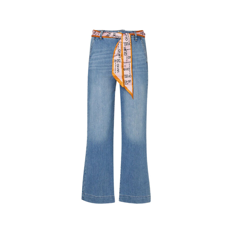 Jean femme mini flare avec foulard