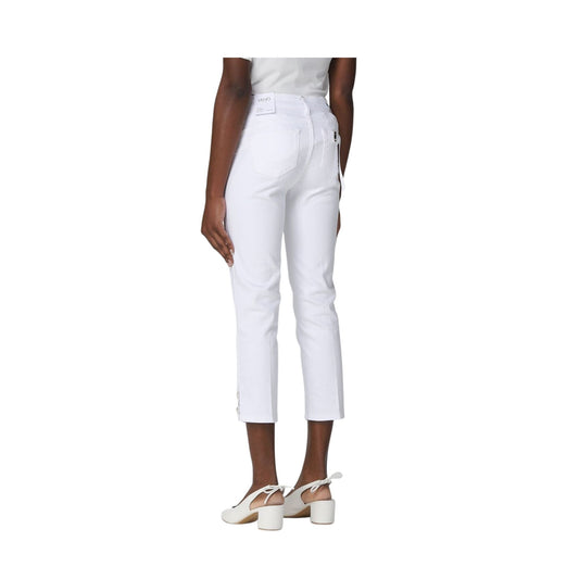 Jeans Donna con bottoni gioiello sul fondo