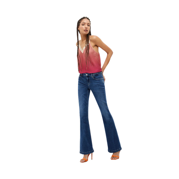 Jeans Donna con intreccio al punto vita