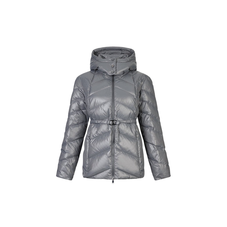 Piumino Donna trapuntato con cappuccio Grigio