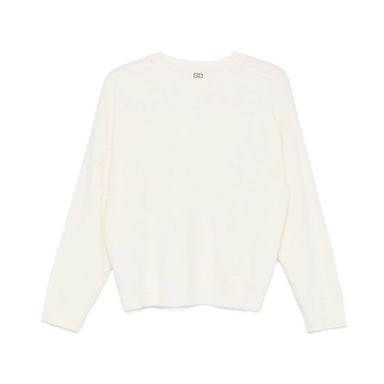 Maglia Donna con motivo cut-out Bianca