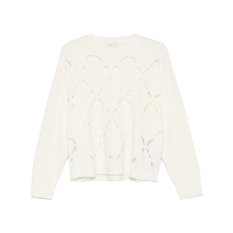 Maglia Donna con motivo cut-out Bianca