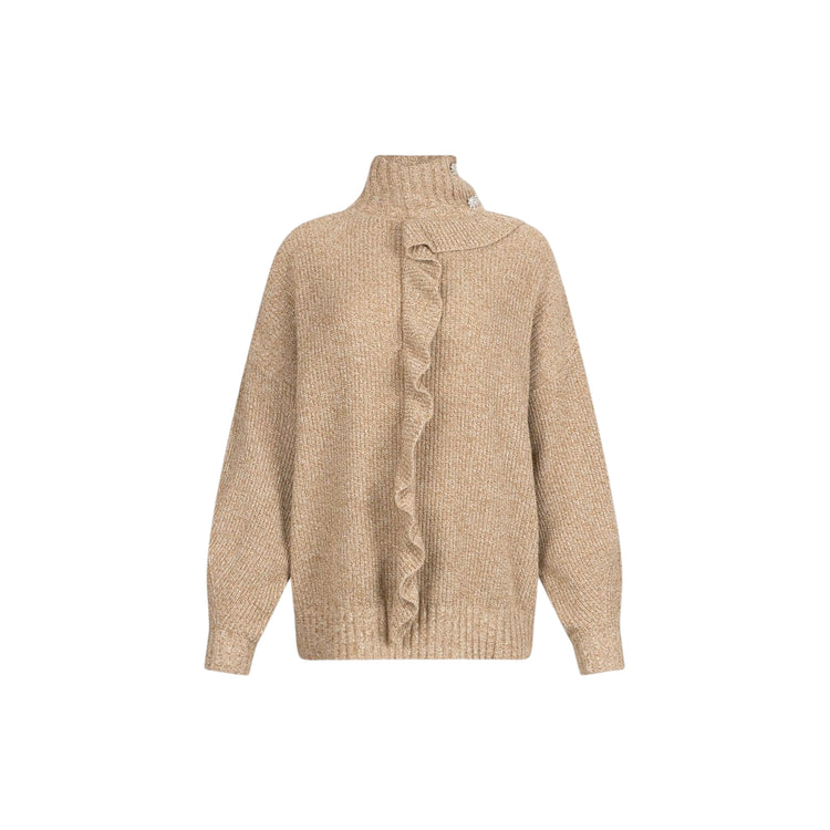 Maglia Donna collo alto con maxi volant