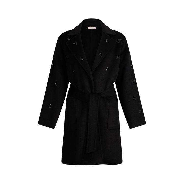 Cappotto Donna in lana con ricami gioiello