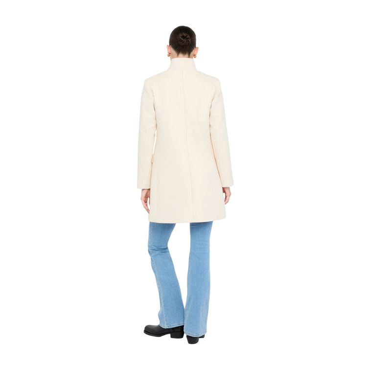 Women's Coat Double-Breasted Beige Cloth Coat