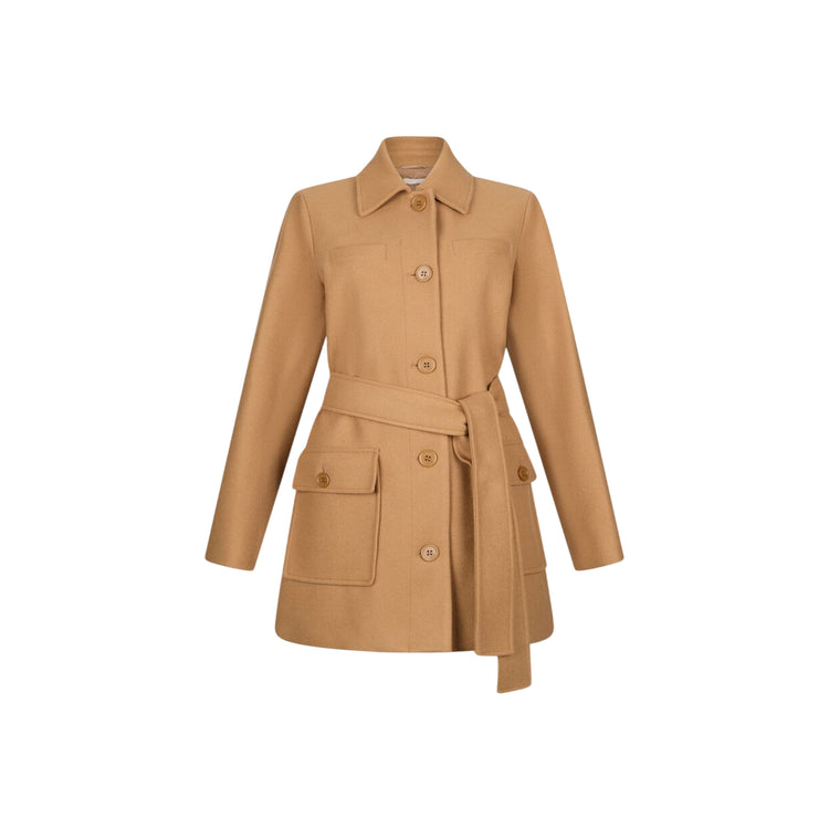 Cappotto Donna con collo a camicia Marrone