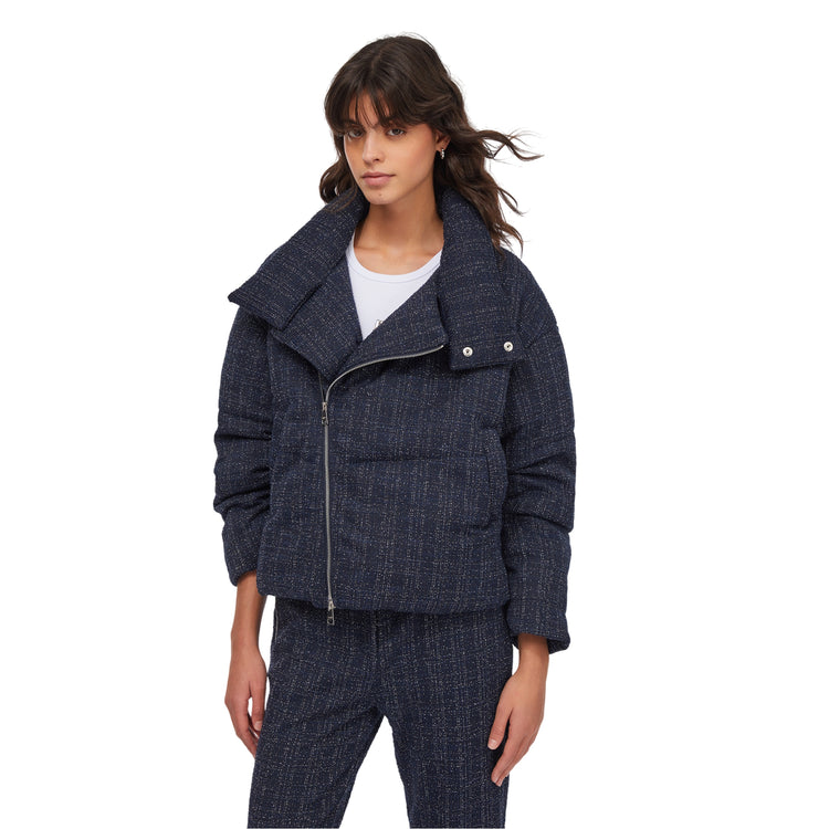 Piumino Donna bouclé imbottito modella frontale