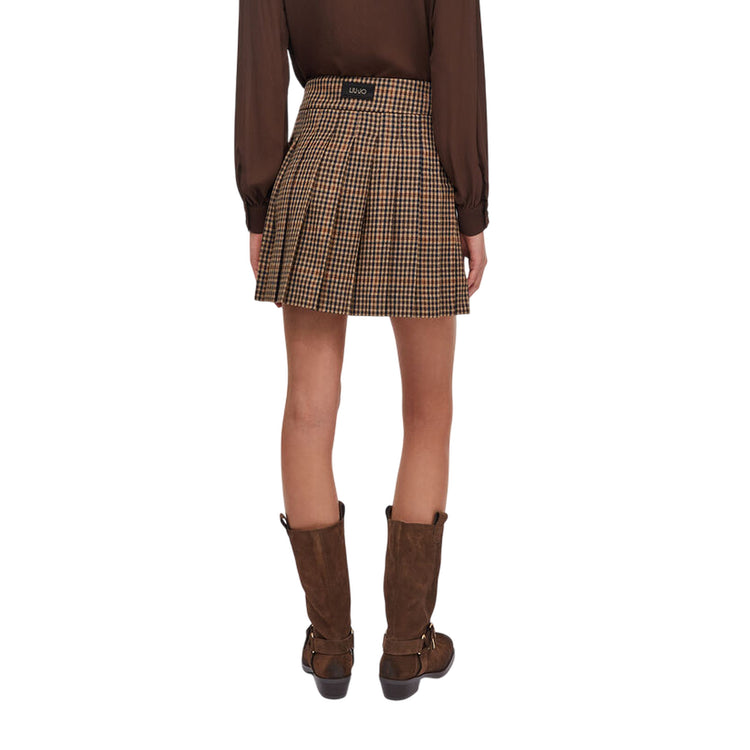 Minigonna Donna a pieghe a quadri modella retro