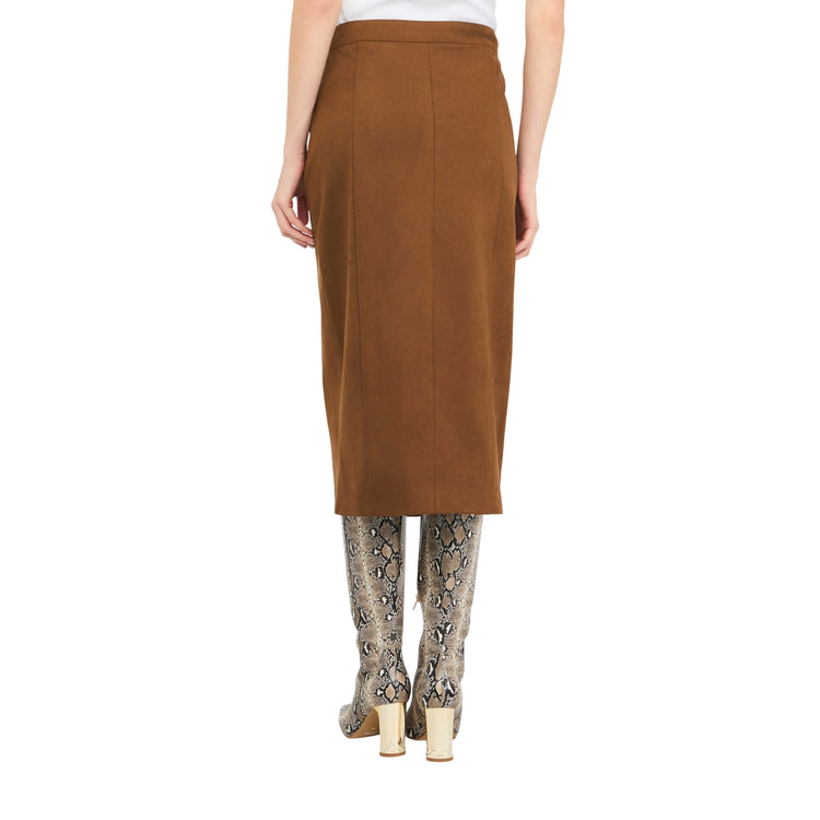 Gonna Donna midi con spacchetto marrone modella retro