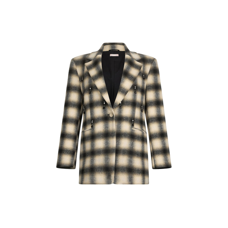 Giacca Donna a quadri con ricami gioiello