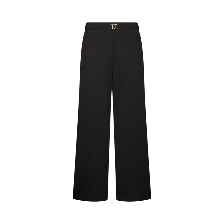 Pantaloni cropped Donna con cintura Nero